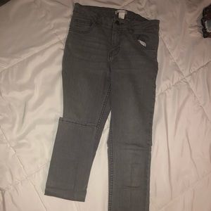 Gray jeans.